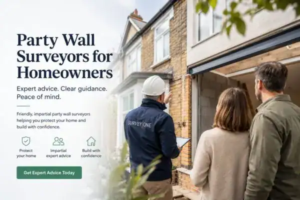 Image of couple with Party wall survey from Survey One Richmond